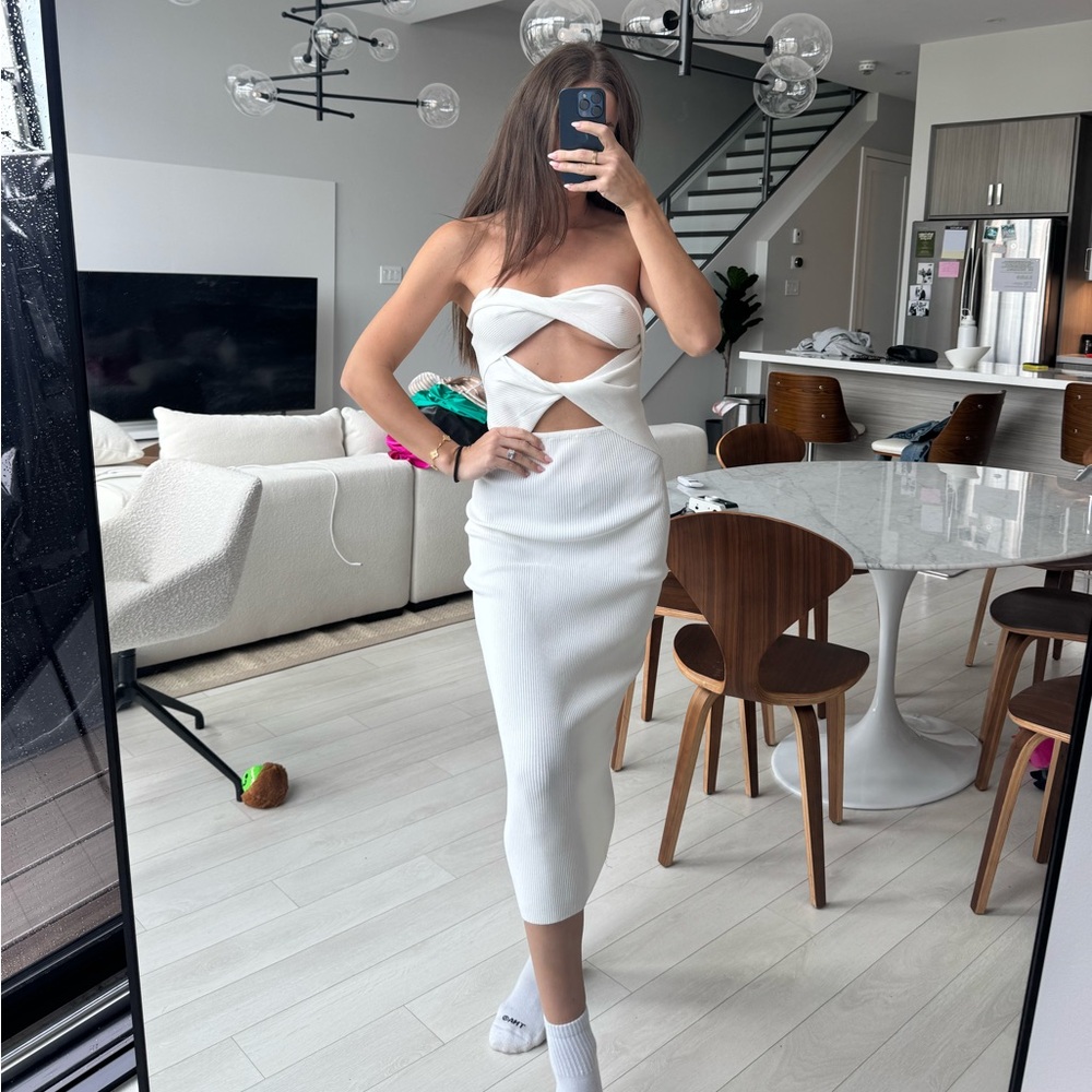 Meshki White Knit Dress